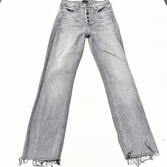 Mother The Pixie Dazzler Ankle Fray Digging Up Dirt Charcoal Denim Jeans Size 25 - Picture 2 of 10